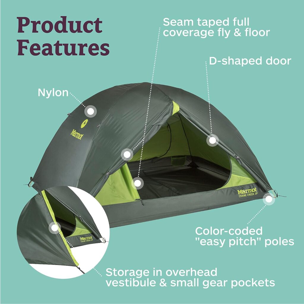 Marmot Crane Creek 3P Backpacking and Camping Tents & Footprints Image 3